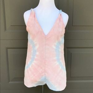 GYPSY 05 pink & purple tie-dye silk sleeveless top